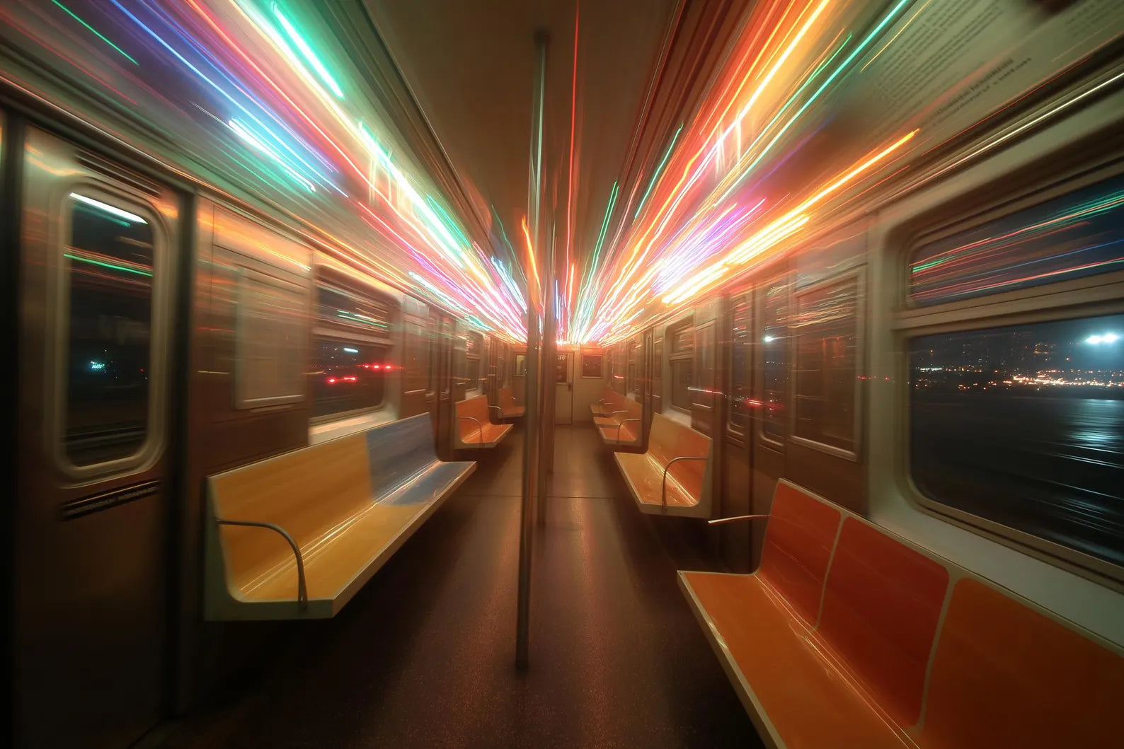 Raw unframed artwork — NYC Subway Wall Art — Motion Blur Photography Print — source 10733186875695