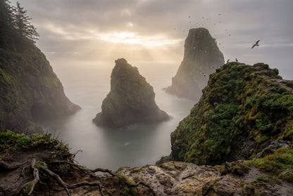 Raw unframed artwork — Oregon Coast Wall Art — Sea Stacks Photography Print — source 13238313386287