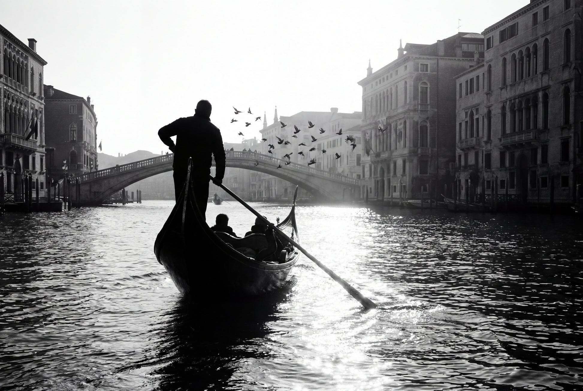 Raw unframed artwork — Venice Wall Art — Gondolier Photography Print — source 13238395765039