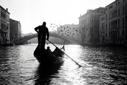 Raw unframed artwork — Venice Wall Art — Gondolier Photography Print — source 13238395765039