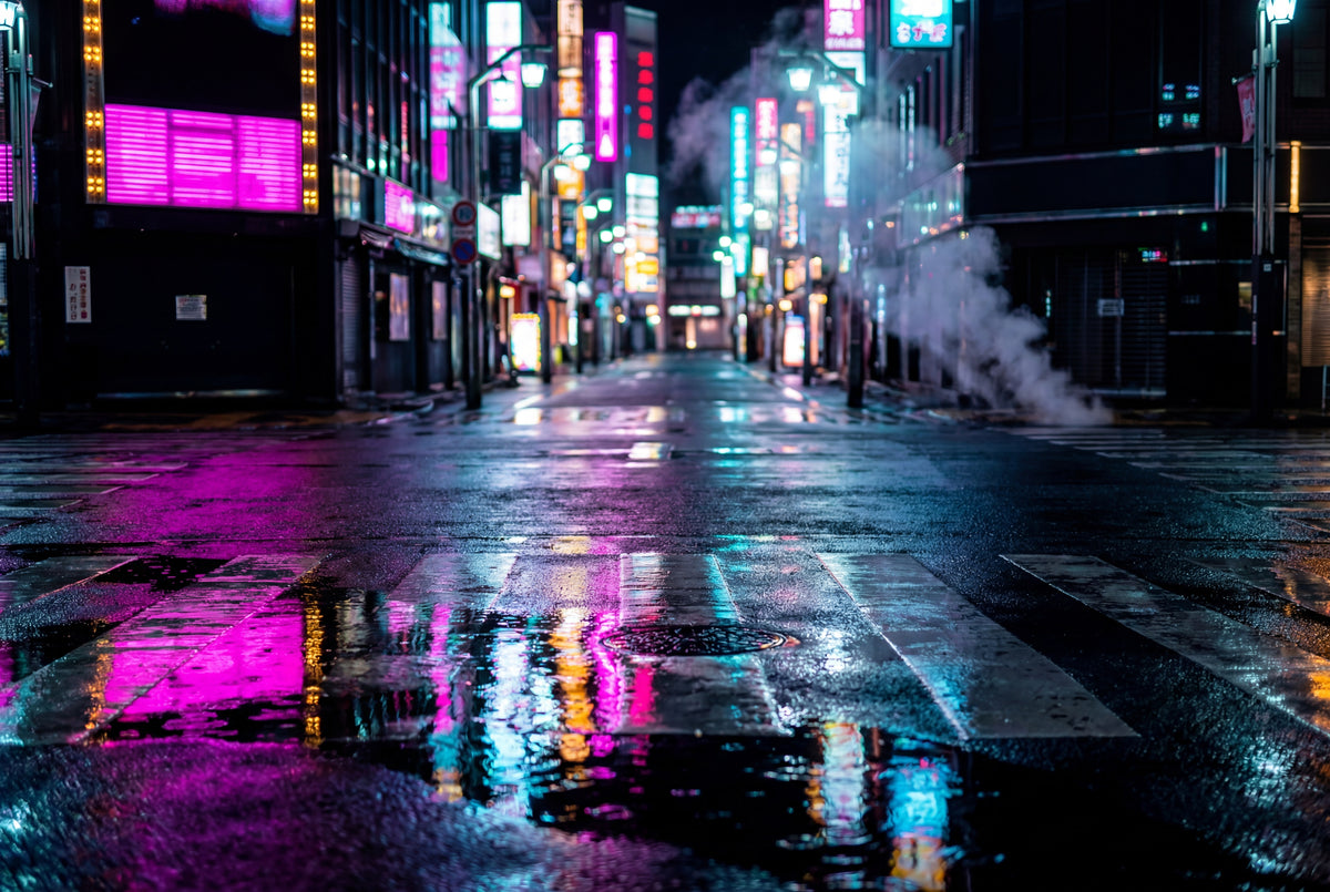 Raw unframed artwork — Tokyo Wall Art — Urban Night Photography Print — source 13238430236975