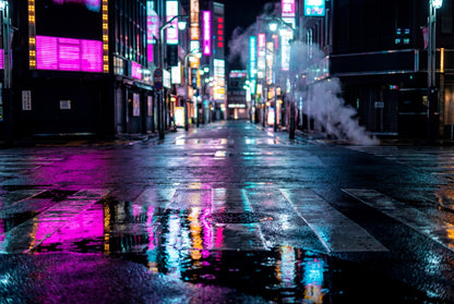 Raw unframed artwork — Tokyo Wall Art — Urban Night Photography Print — source 13238430236975