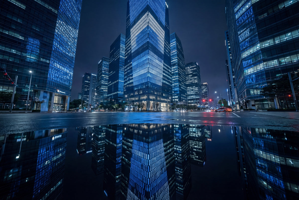 Raw unframed artwork — Seoul Wall Art — Urban Night Photography Print — source 13238464381231