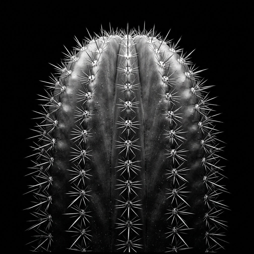 Raw unframed artwork — Saguaro Wall Art — Black and White Desert Photography — source 13253429690671