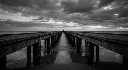 Raw unframed artwork — Pier Silhouette — Minimalist Coastal Photography | Studio Stevie — source 13344225558831