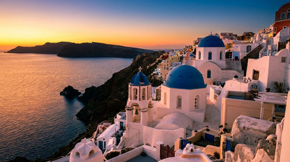 Raw unframed artwork — Santorini Wall Art — Blue Mediterranean Photography — source 13344446120239