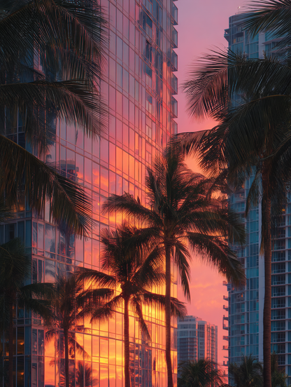 Raw unframed artwork — Golden Hour Reflections On Miami Modernist High — Fine Art Photo | Studio Stevie — source 13344774848815