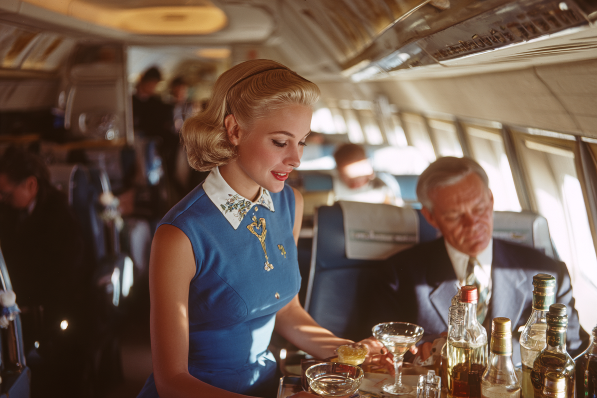 Raw unframed artwork — Pan Am Stewardess Wall Art — Vintage Aviation Photography — source 13344792445231