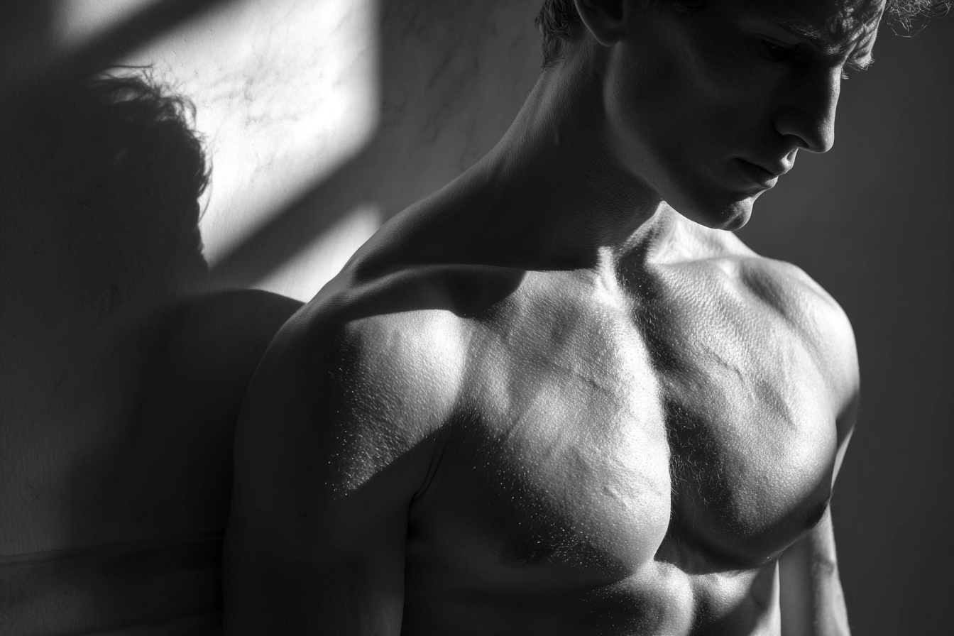 Raw unframed artwork — Male Torso Study Wall Art — Sculptural Fine Art Photography — source 13344831013167