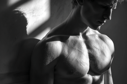 Raw unframed artwork — Male Torso Study Wall Art — Sculptural Fine Art Photography — source 13344831013167