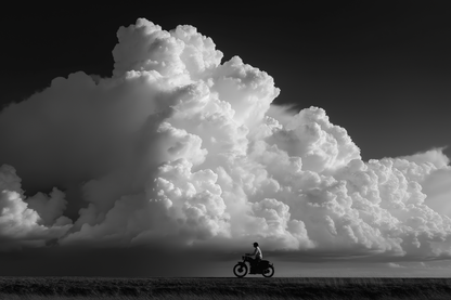 Raw unframed artwork — Distant Rider Thunderhead — Monochrome Landscape Photography | Studio Stevie — source 13344875774255