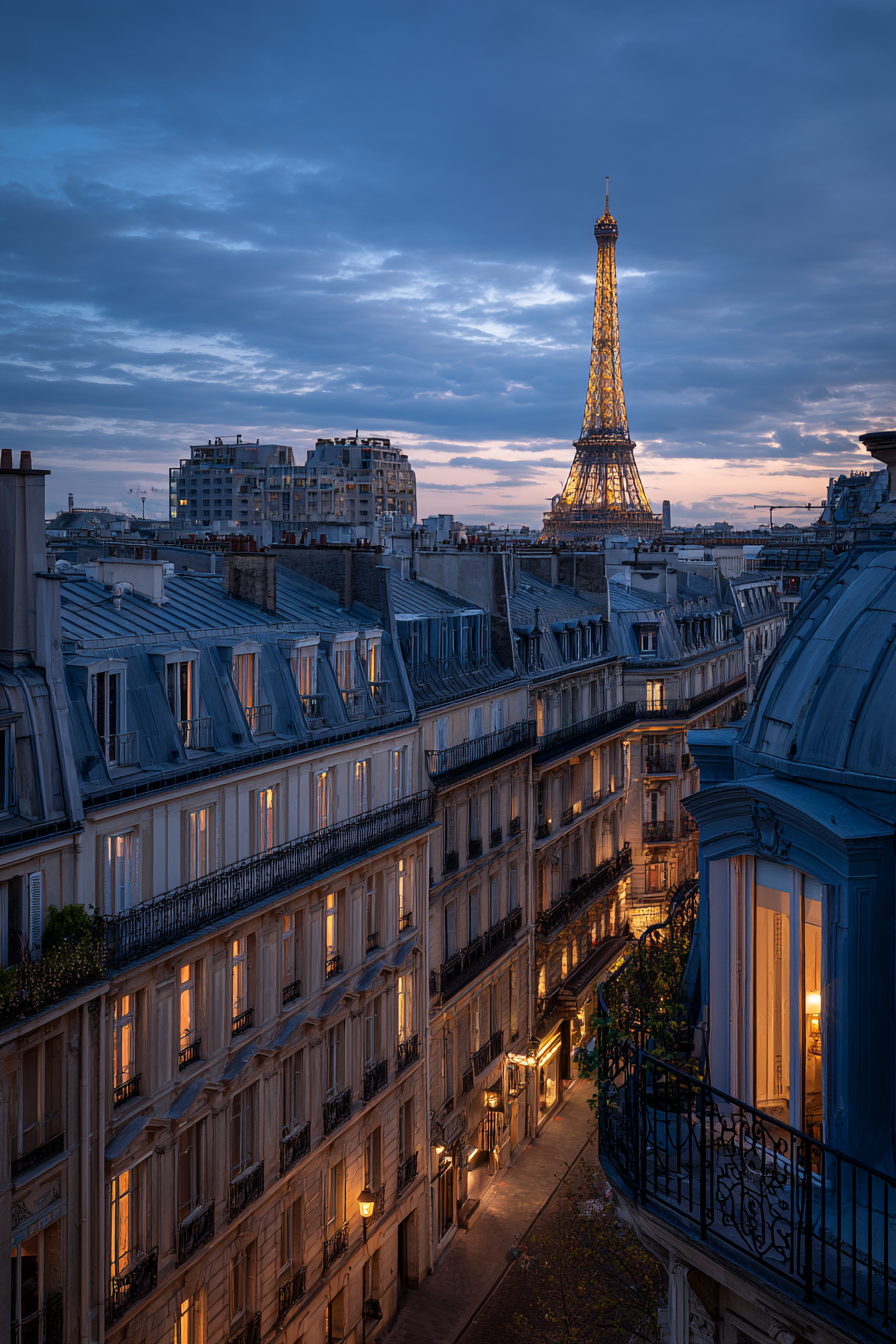 Raw unframed artwork — Parisian Zinc Rooftops at Blue Hour — Fine Art Photography | Studio Stevie — source 13344889864495