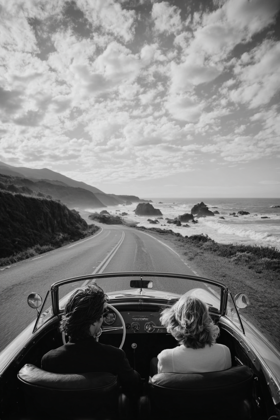 Raw unframed artwork — Candid Couple in Vintage Convertible — Fine Art Photography | Studio Stevie — source 13345216626991