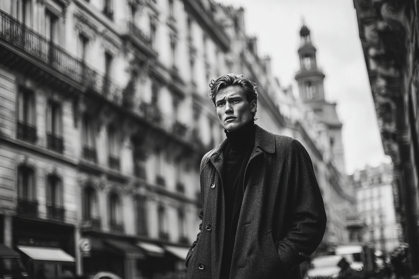Raw unframed artwork — Man in Turtleneck Street Portrait — Editorial Photography | Studio Stevie — source 13345262731567