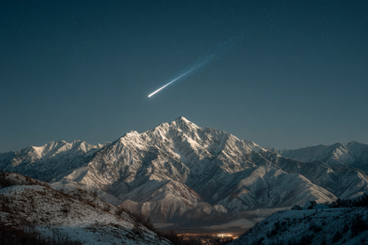 Raw unframed artwork — Comet Over Snowy Peak — Fine Art Landscape Photography | Studio Stevie — source 13345311424815
