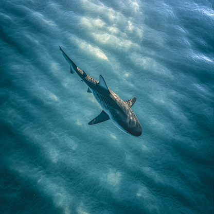 Raw unframed artwork — Solitary Shark — Fine Art Square Photography | Studio Stevie — source 13345405337903