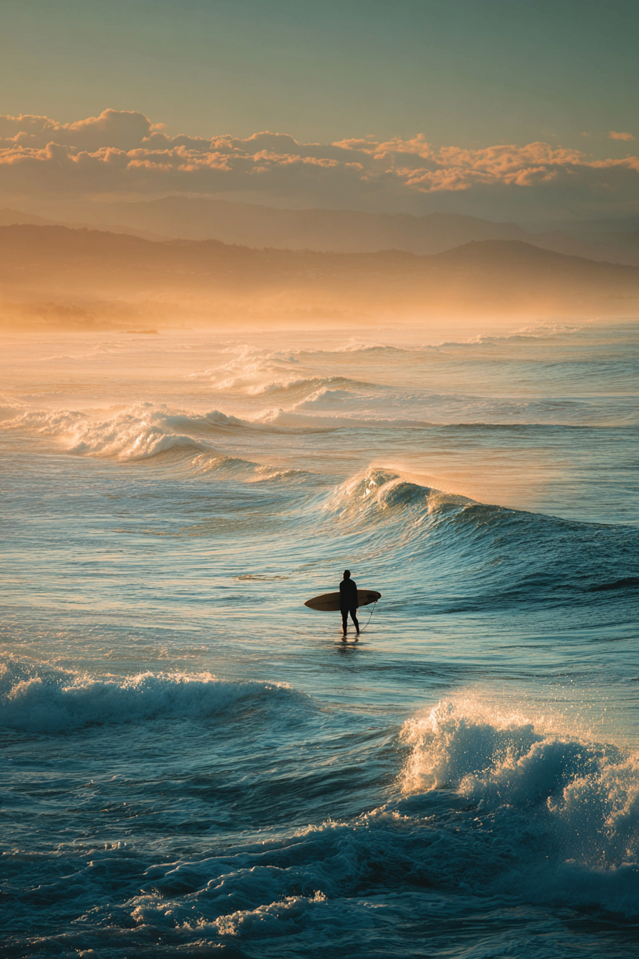 Raw unframed artwork — Lone Surfer Silhouette — Fine Art Portrait Photography | Studio Stevie — source 13345486176559