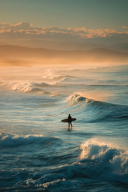 Raw unframed artwork — Lone Surfer Silhouette — Fine Art Portrait Photography | Studio Stevie — source 13345486176559