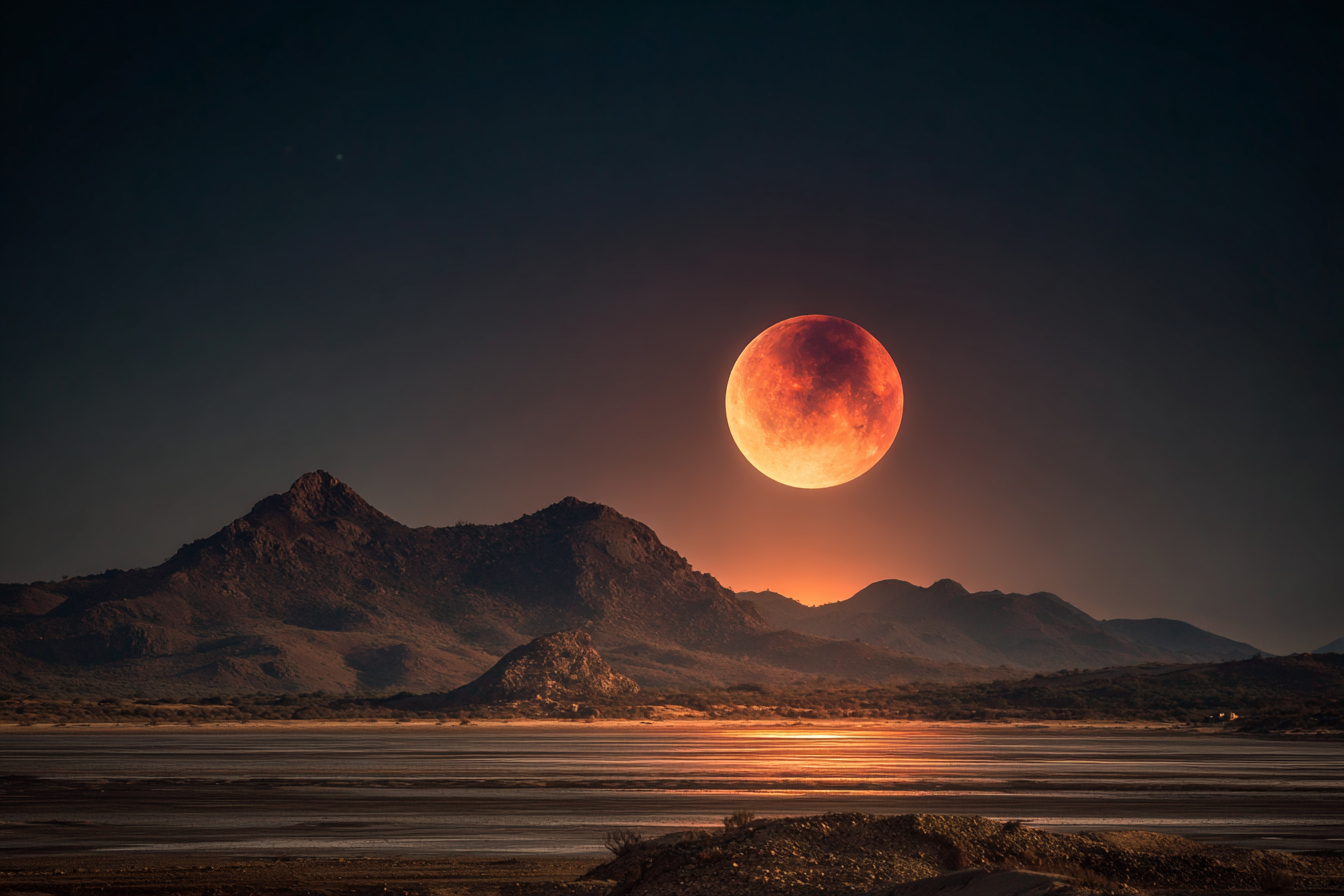 Raw unframed artwork — Lunar Eclipse Over Barren Lands — Landscape Photography | Studio Stevie — source 13345519993135