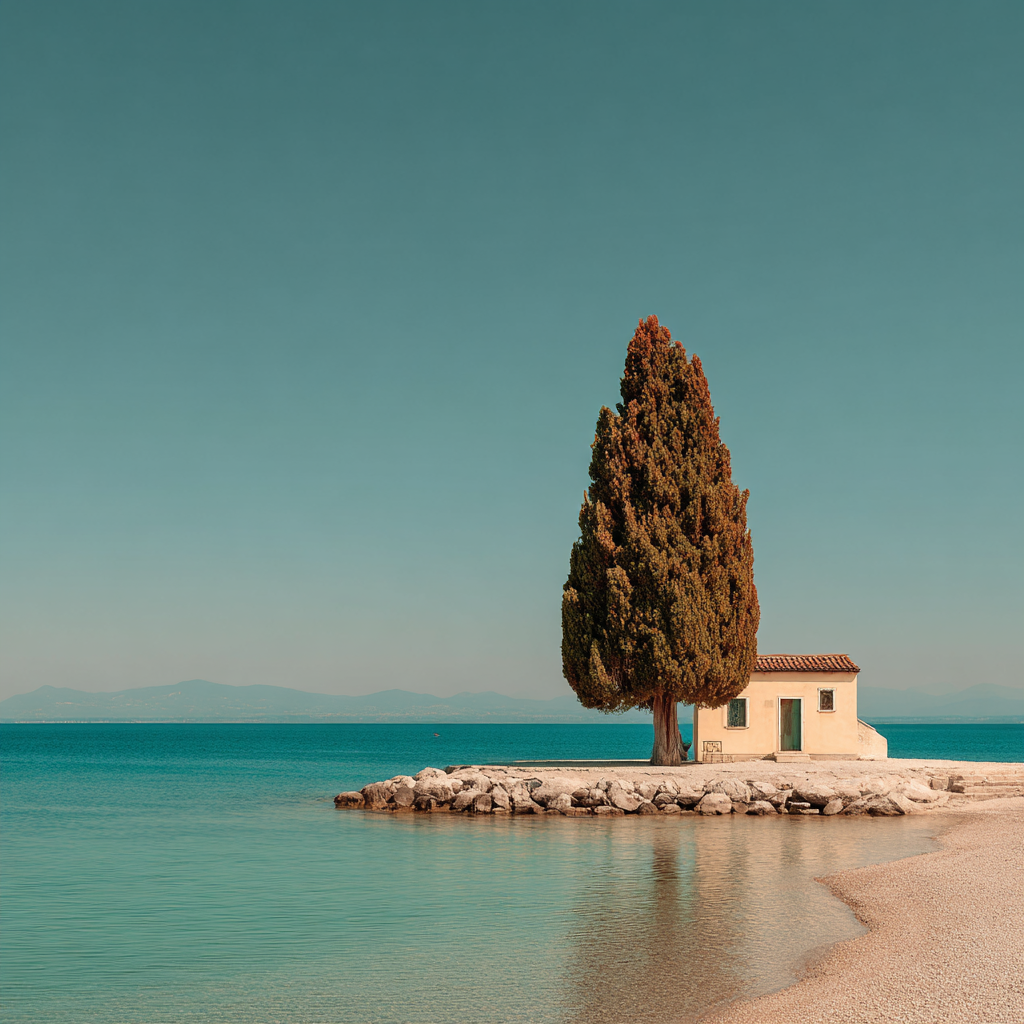 Raw unframed artwork — Italian Cypress On The Lake — Fine Art Photography | Studio Stevie — source 13345727086895