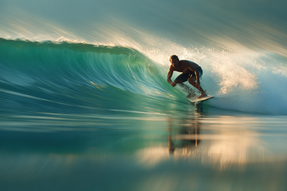Raw unframed artwork — Surfer on Glassy Wave — Blurred Motion Photography | Studio Stevie — source 13345775386927