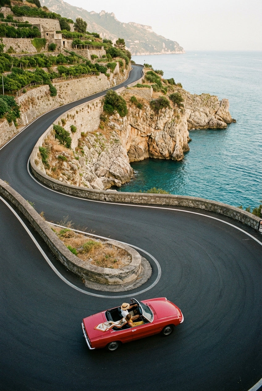 Raw unframed artwork — Amalfi Hairpins — Minimalist Italian Coastal Photography | Studio Stevie — source 13354461331759