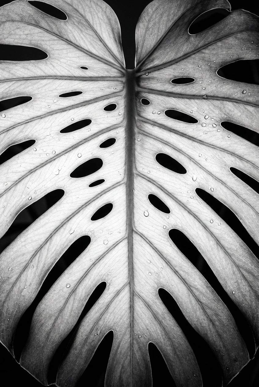Raw unframed artwork — Bw Monstera Light — Fine Art Botanical Photography | Studio Stevie — source 13355047846191