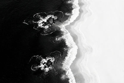 Raw unframed artwork — Bw Shoreline Geometry — Minimalist Fine Art Photography | Studio Stevie — source 13355222270255