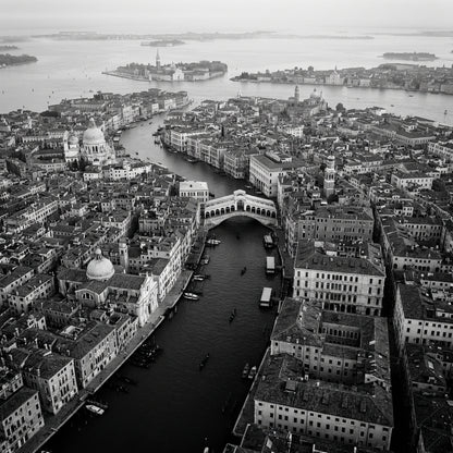 Raw unframed artwork — Bw Venice Above — Fine Art Square Photography | Studio Stevie — source 13355345379631