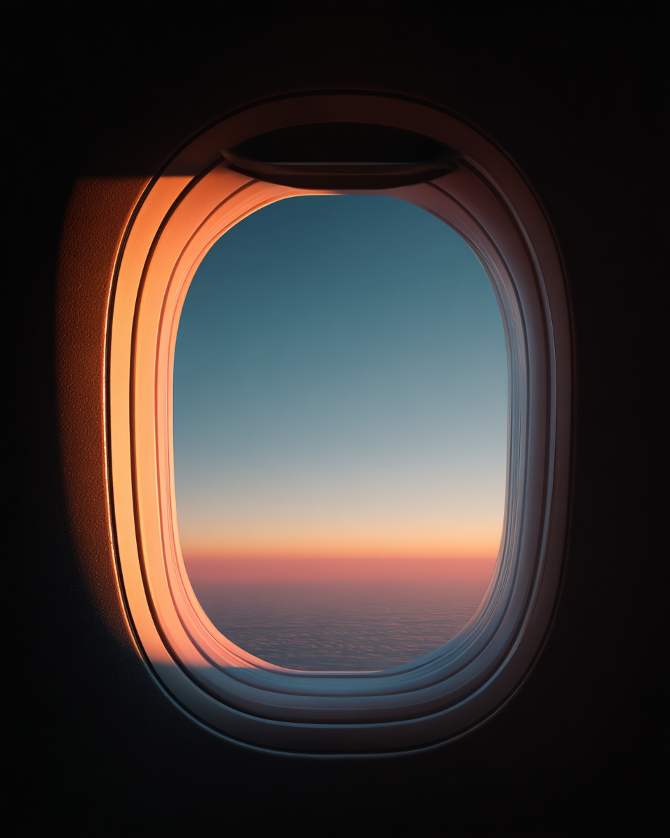 Raw unframed artwork — Jet Window View — Ultra Minimal Gradient Photography | Studio Stevie — source 13356102222127