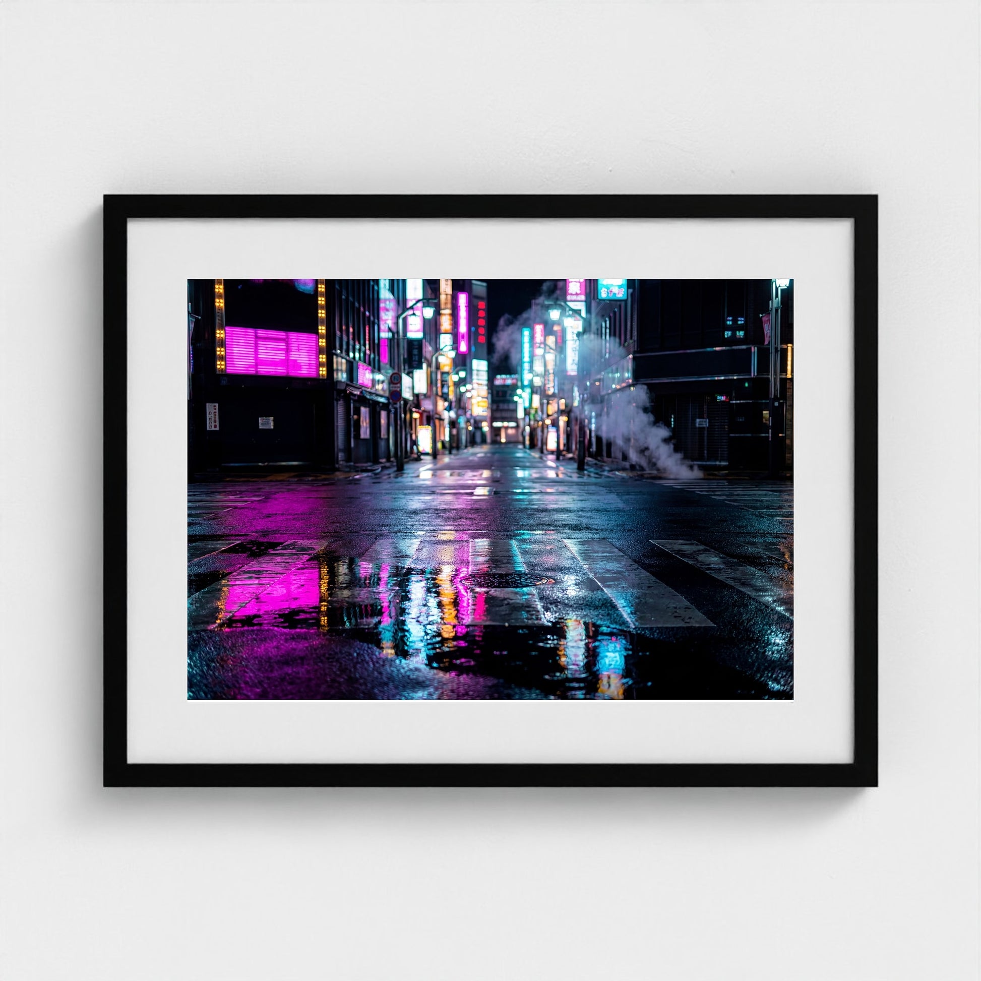 tokyo-neon-empty 24x18 black frame