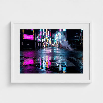 tokyo-neon-empty 24x18 white frame