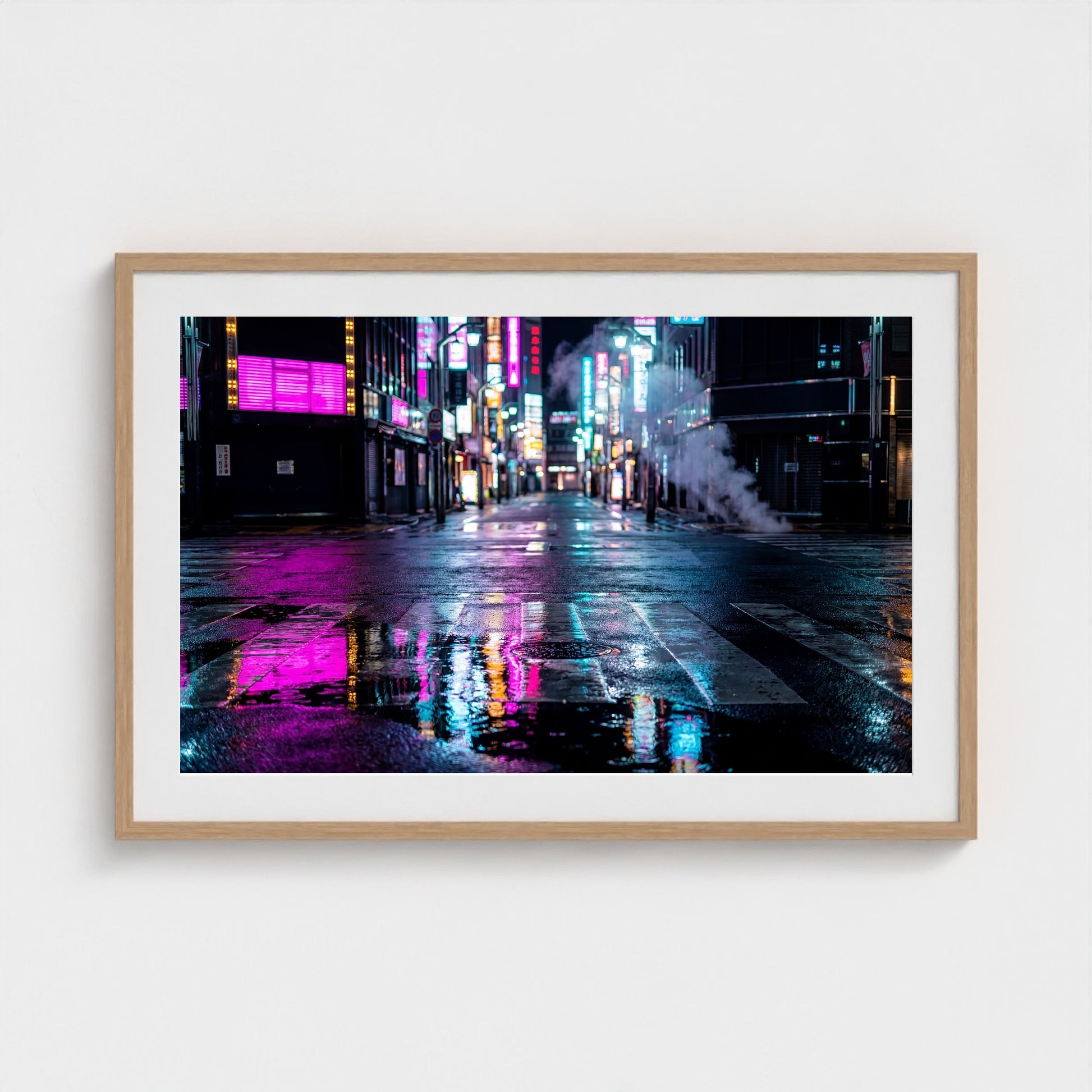 tokyo-neon-empty 36x24 natural frame