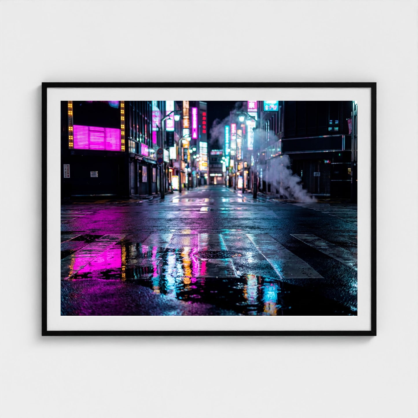 tokyo-neon-empty 48x36 black frame