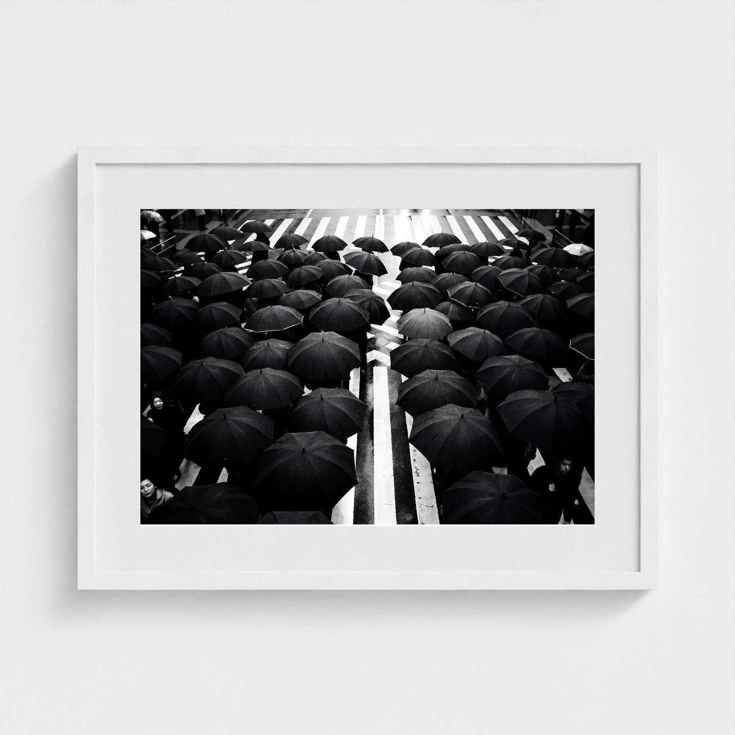 tokyo-umbrella-crossing 24x18 white frame