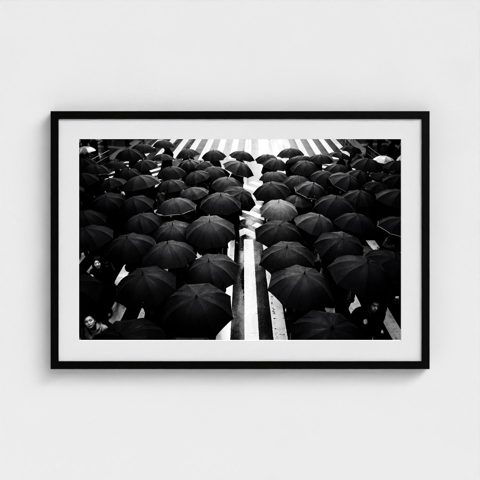 tokyo-umbrella-crossing 36x24 black frame
