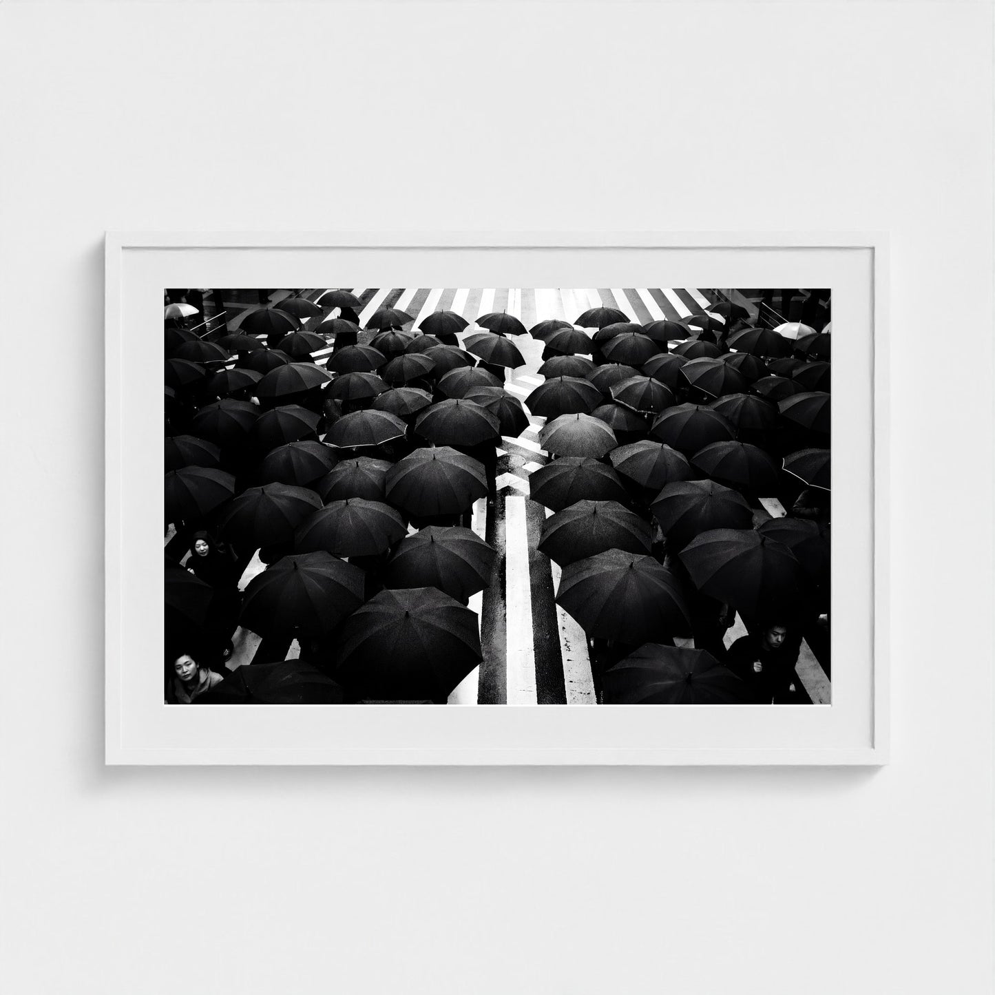 tokyo-umbrella-crossing 36x24 white frame