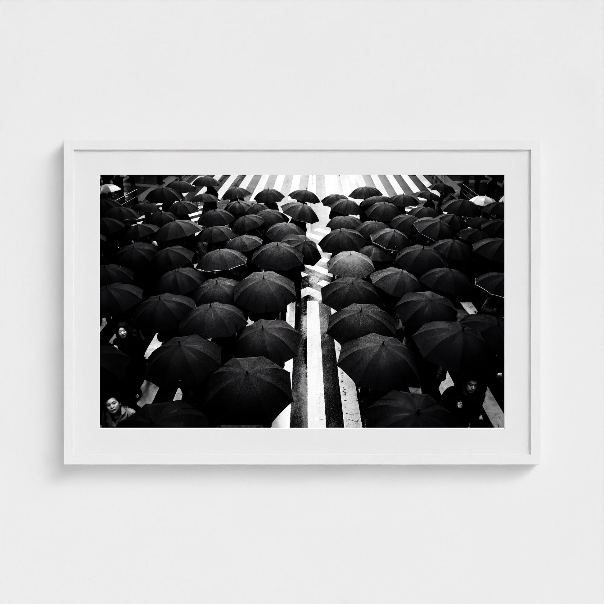 tokyo-umbrella-crossing 36x24 white frame