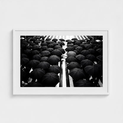 tokyo-umbrella-crossing 36x24 white frame