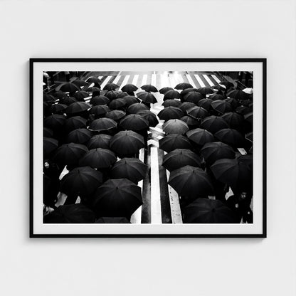 tokyo-umbrella-crossing 48x36 black frame