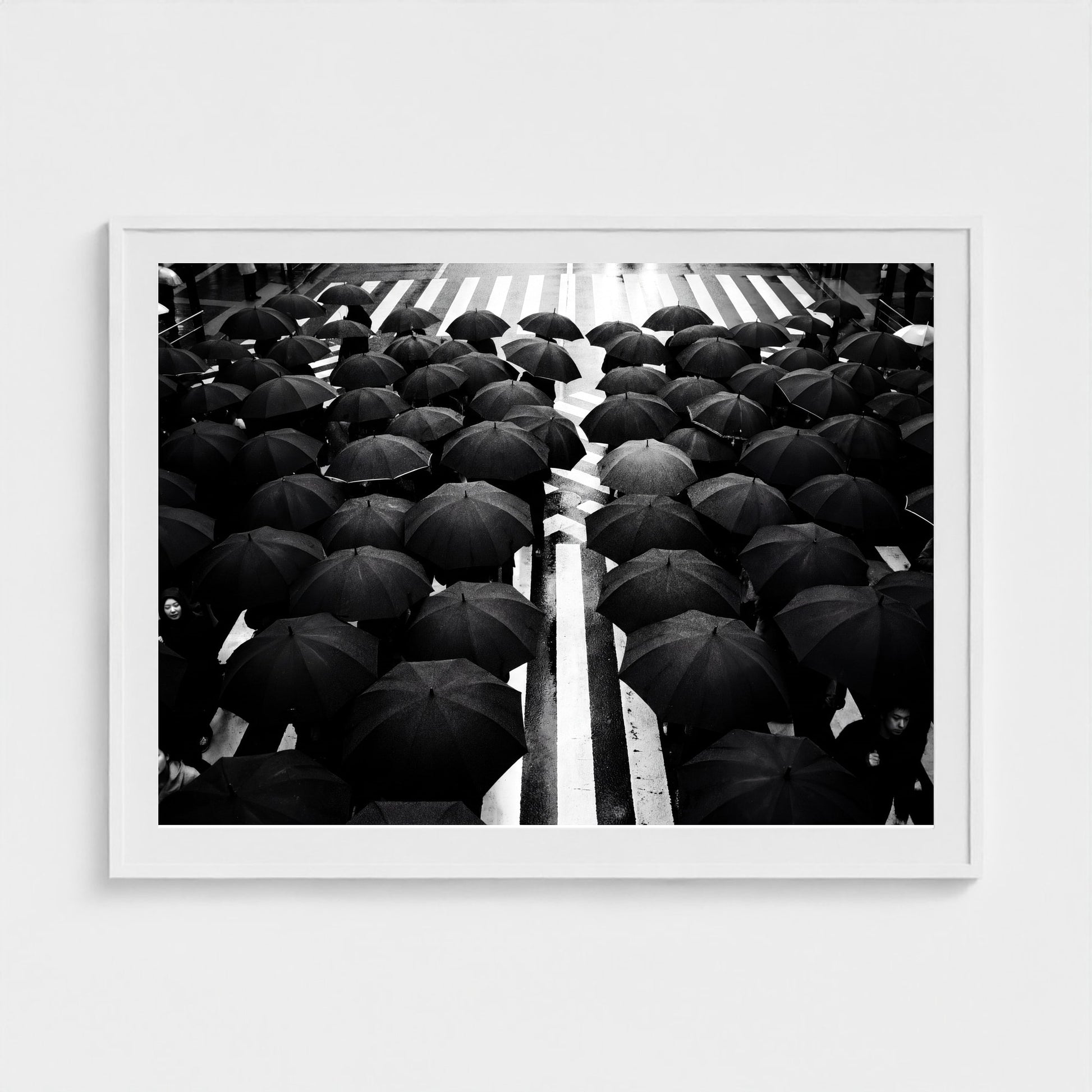 tokyo-umbrella-crossing 48x36 white frame