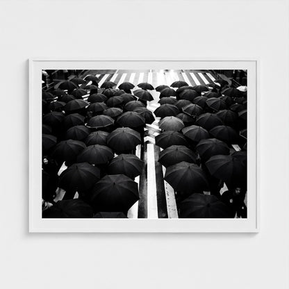 tokyo-umbrella-crossing 48x36 white frame